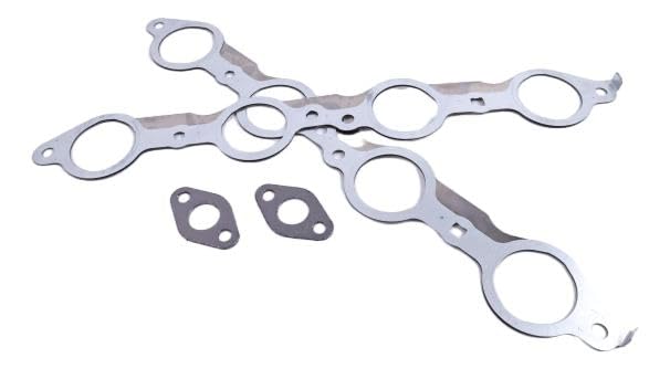 Image of Header Gasket Pair 12617944 W /12 Bolts Compatible with Chevrolet Silverado 1500 2500 Sierra LS1 4.8 5.3 5.7 6.0 6.2L Pontiac Vehicle LS MLS LQ4 LQ9 LM7 12558573 12600530