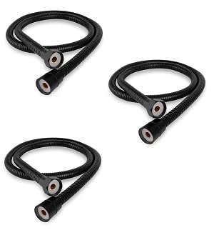 Spazio Flexible 1.5 Meter (Pack of 3) Tube Shower Black Hose Pipe/Hand Shower Pipe/Health Faucet Tube Jet Spray Pipe (Stainless Steel)