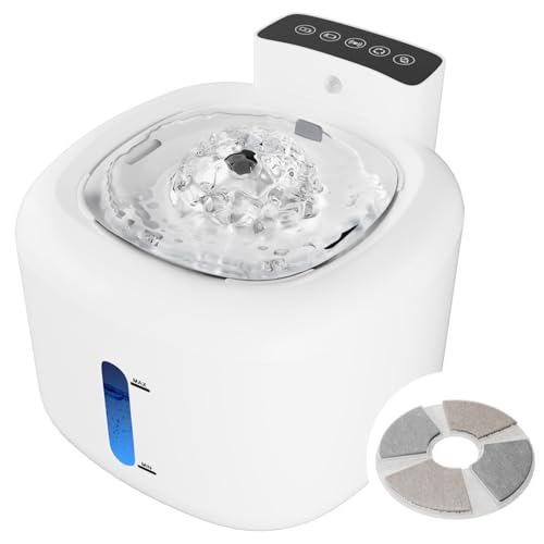 Pawinner Trinkbrunnen für Katzen, 1.8L Katzenbrunnen Kabellos mit Bewegungsmelder, Leise Wasserspender für Katzen mit Batterie, 5 Filter System und...