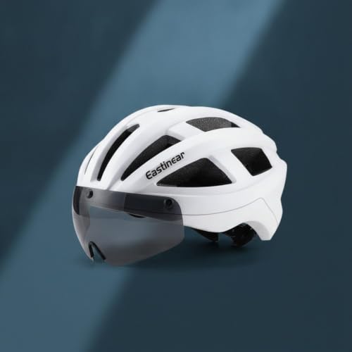 Image of Adjustable Cycling Helmet with Visor Vented Bike Helmet with Visor Breathable Aerodynamic for Adults, Commuters, Space