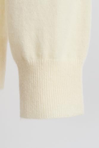 Image of JENNIE LIU Women's 100% Cashmere Button Front Long Sleeve Crewneck Cardigan Sweater