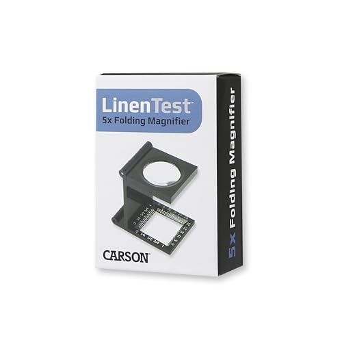 Carson LinenTest 5x30mm Folding Loupe Magnifier , Black