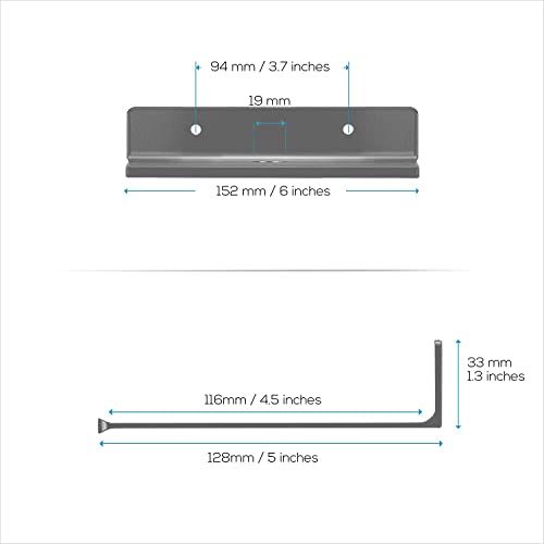 Image of 6 Inch Set 3 Grey Wall Shelf - Metal Floating Shelf for Wall, Wall Mounted Shelves, Modern Wall Shelf for Bedroom & Living Room Storage, Minimalist Wall Mount Shelf (15.24 CM Long X 12 CM deep)