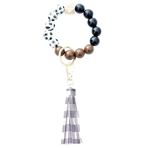 Ainiyo Borlas hermoso llavero pulsera pulsera con estampado de leopardo llavero llaveros regalos para mujeres enormes aretes de aro, Metal, Sin piedras preciosas Cover