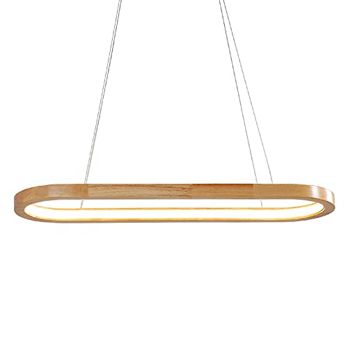 Lámpara colgante de madera LED para mesa de comedor y decoración de salones