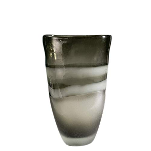 Vase en verre soufflé à frontière dorée et matériaux naturels - 2
