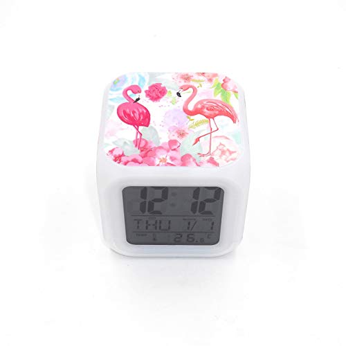 Boyan New Flamingo Birds Led Alarm Clock Pink Creative Desk Table Clock Multipurpose Calendar Snooze Glowing Led Digital Alarm Clock For Unisex Adults Teenagers Kids Toy Gift #TOP3