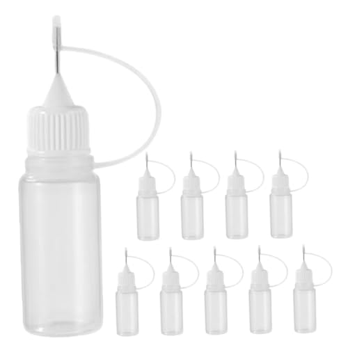 CIYODO 10pcs Precision Glue Bottle 5ml for Handmade Projects Art Squeeze Bottles Firm Tip Lid for Glue