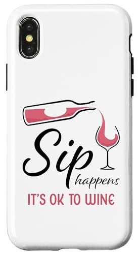 Sip Happens It's OK To Wine sNCOX  X}zP[X iPhone X/XS p