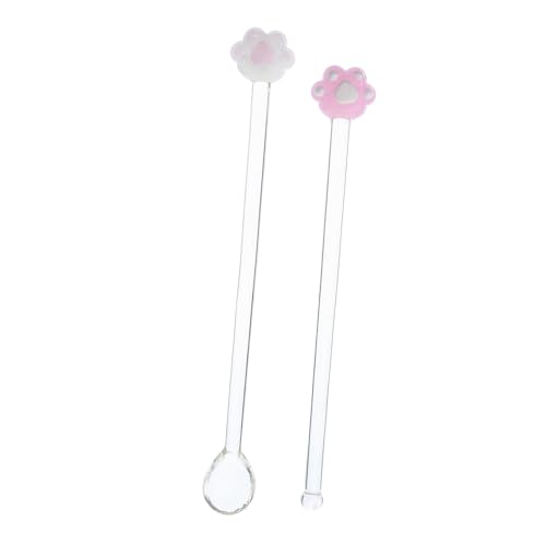Alipis 1Set Glass Swizzle Stick and Spoon Reusable Juice Stirrer for Cocktails and More Creative Drink Accessories for Home Bar and Shop