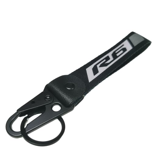 Image of Grey Motorcycle Metal Key Holder Chain Tag With Stamp Logo Nylon Rope Compatible With Yamaha YZF R6 YZFR6 636