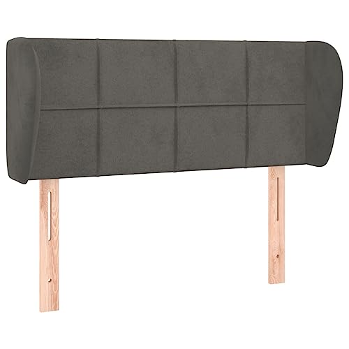 mtlskopl Cabecero de terciopelo con orejas, color gris oscuro, 83 x 23 x 78/88 cm, altura ajustable, cojín de pared para dormitorio, salón, habitación de invitados