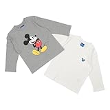 [ディズニー] 【Amazon.co.jp限定】ミッキー & ミニー 2枚組 長袖Tシャツ 刺繍 + プリント クルーネック 綿100% 子供服 キッズ 男の子 女の子