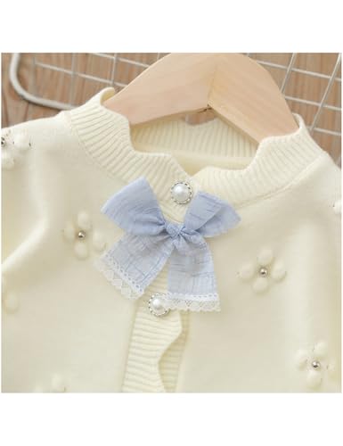 2-7T Baby Girls Little Kids Knitted Sweater 2 Piece Set Button-Down Cardigan & Pleated Skirt Sets Autumn Winter Outfits3