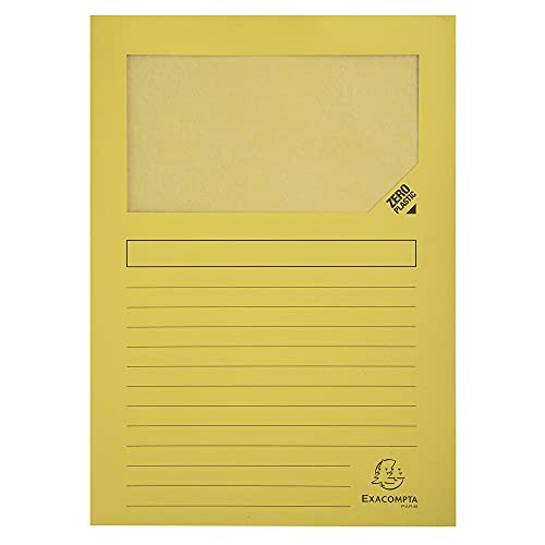 Exacompta - Réf. 50109E - Paquet de 100 chemises à fenêtre sans plastique Forever® 120 g/m² - couleurs vives - 100% recyclées et certifiées Ange Bleu -...