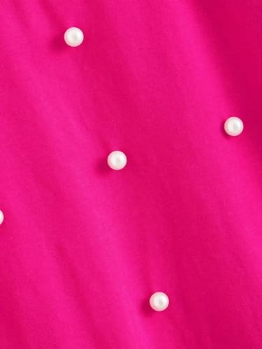 Toddler Girls T Shirt Pearl Short Sleeve Round Neck Knot Hem Tee Tops Kids Little Girl Summer Clothes Outfit 4-7T4