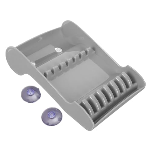 KiBcsLic Estojo para Tesouras de Cabeleireiro com Ventosa, 14 X 20 Cm, Suporte para Ferramentas, Cinza