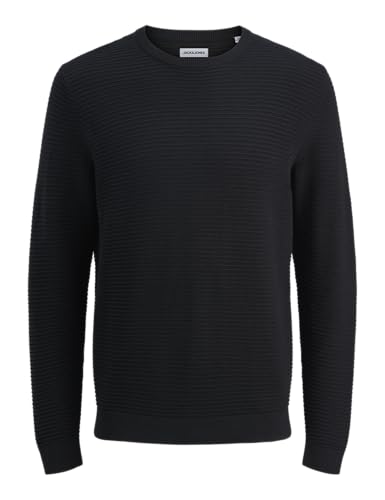 JACK & JONES Jjotto Knit Crew Neck Aw25, Negro, S
