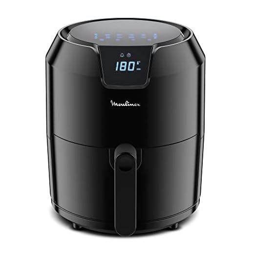 Moulinex Easy Fry Deluxe EZ4018 - Freidora de Aire Sin Aceite, Revestimiento Antiadherente, Pantalla Digital Táctil, 8 Programas de Cocinado, Comidas Sanas, App 125 recetas, Negro, 4.2 L, 6 Personas