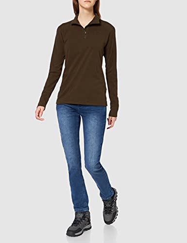 Fjällräven Damen Fleecejacke Skare Half Zip, Dark Olive, S, 89766-633