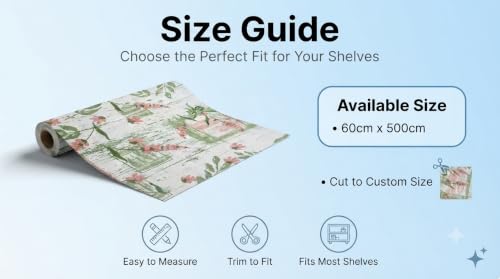 Image of Dribble (60cm X 500cm) Eva Shelf Liner Mat Roll, Non Slip Drawer & Cabinet Liner for Kitchen, Waterproof Oilproof Washable Fridge Mat, Anti Skid Multipurpose Mat (Floral Hormony Peach)