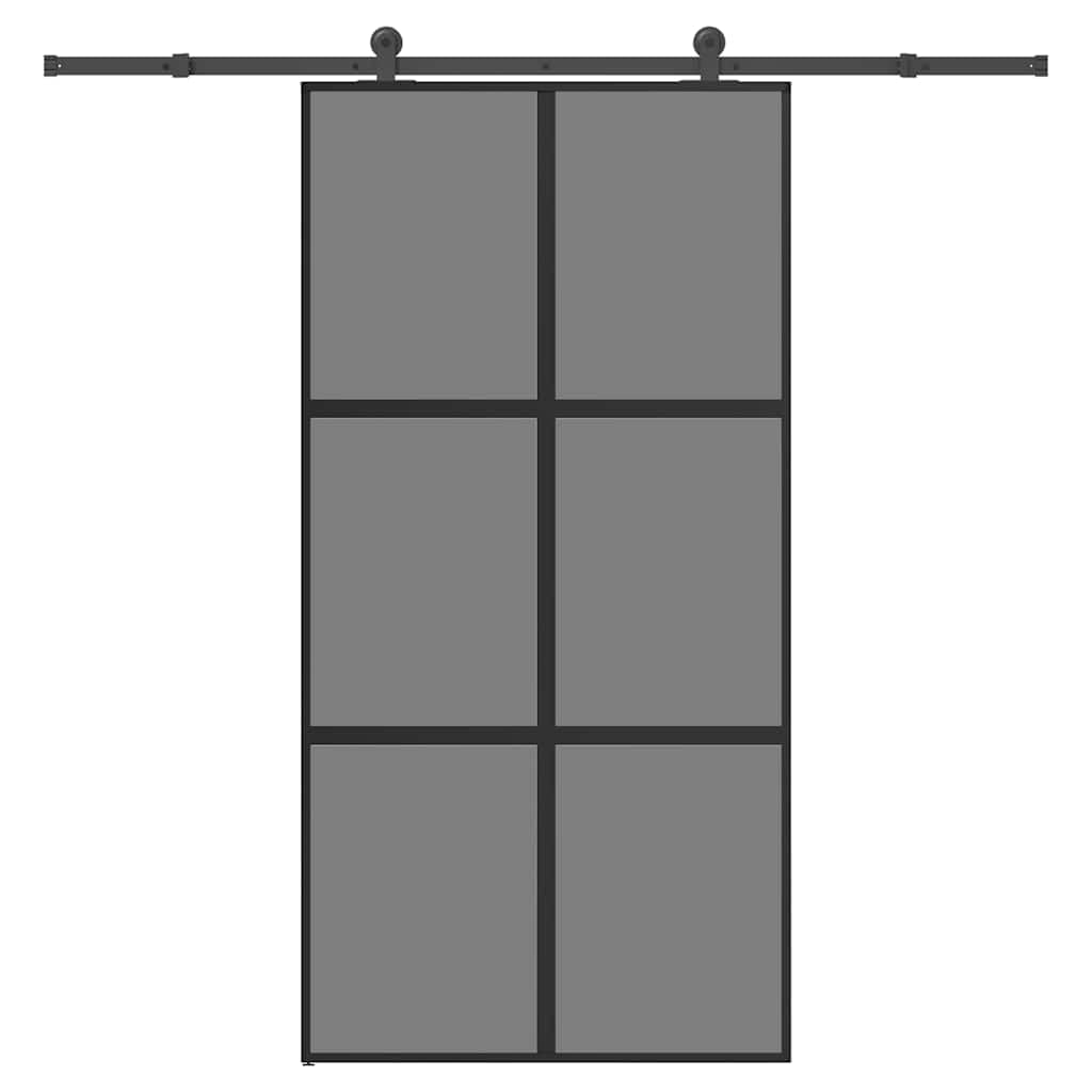 Puerta corredera con herraje, 102,5 x 205 cm, vidrio templado y marco de