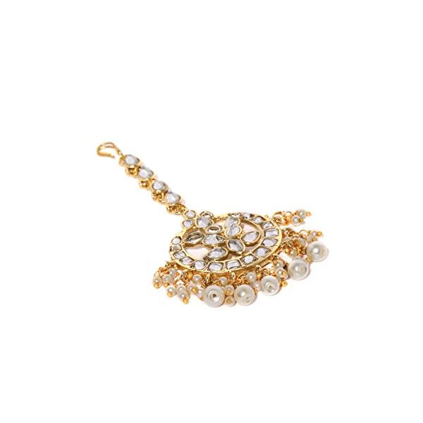 Zaveri Pearls Kundan & Pearls Hair Jewellery for Women (Golden)(ZPFK8536) - Image 5