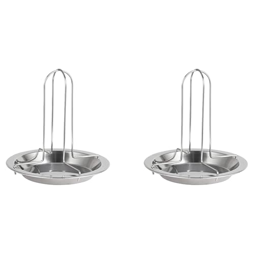 Agwuoetr 2X Rôtissoire à Poulet, Poêles de Cuisson, Grille de Barbecue Antiadhésive, Support de Plateau avec Bol, Accessoires de Barbecue, Outils