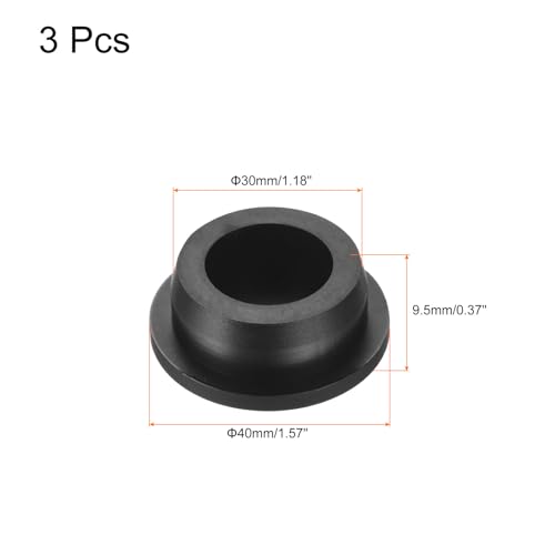 Image of uxcell High Temp Silicone Plug Mount Dia 30mm /1.18 Inch t Shaped Rubber Stopper Hole Plugs for Powder Coating Plating Waterproof Plugs Sealing Plugs Black Pack of 3(OD 40mm)