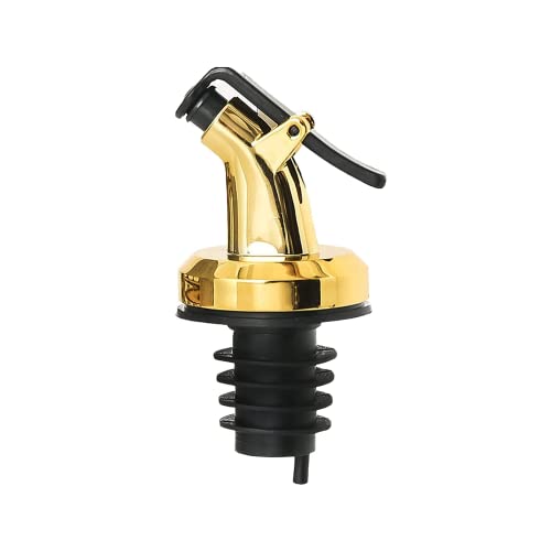 Bec verseur d'huile et de vinaigre - Kit verseur pour bouteille - Bouchon en caoutchouc - Distributeur d'huile - Pour bouteilles de couleur dorée - 1 x argent, Universelle