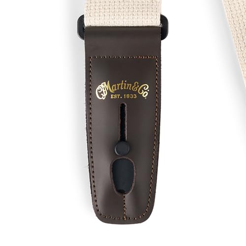 Sangles en coton Martin Lock-it Crème 18A0140 guitare acoustique - 2