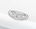 AINUOSHI 925 Sterling Silver Eternity Ring 4mm Round/Cushion Cut Cubic Zirconia Jewellery CZ Fashion Eternity Engagement Wedding Ring (Round-Shape,Size 4 to 10)
