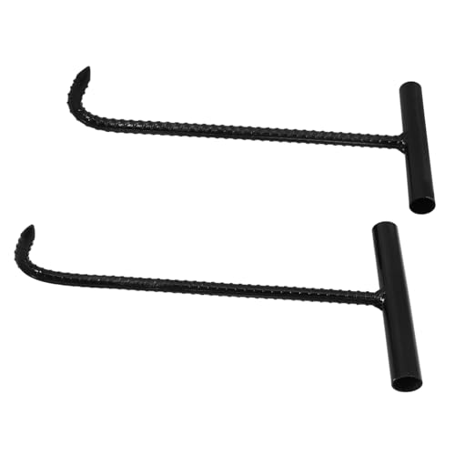 Luxshiny Portable Manhole Cover Lifter Hooks 2pcs t Handle Lifting Hook for Drain Grate