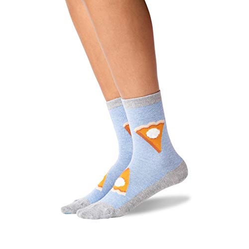 HOTSOX Womens Ride Or Pie Non Skid Socks 1 Pair, Blue Heather, Womens 9-11