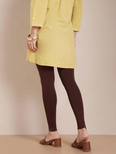 Image of TWIN BIRDS Super Stretchable Cotton Elasthane Fabric Ankle Length Leggings for Women