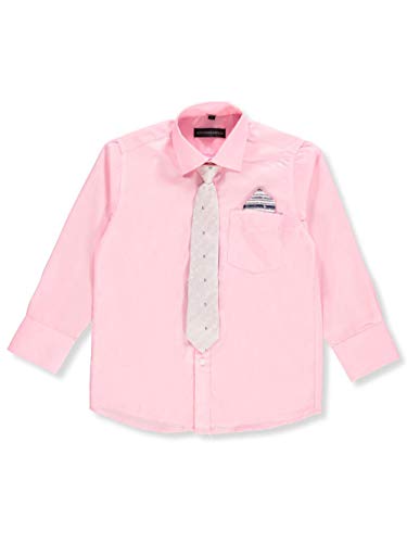 Kids World Boys' Dress Shirt & Tie (Patterns May Vary) - Pink, 43