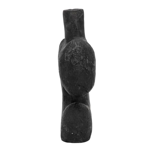 Modern Abstract Decorative Paper Mache Vase, Black (Each Will Vary) by Bloomingville - Image 3