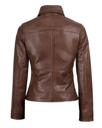 Image of Decrum Vintage Style Real Lambskin Casual Leather Jackets for Women