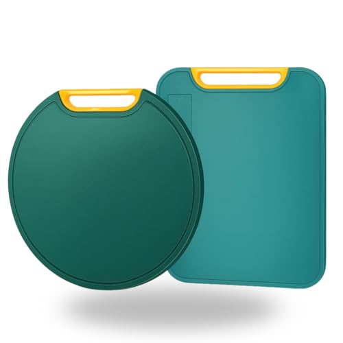 Kit 2 Tábuas De Corte Antibacteriana Para Frutas, Legumes E Carnes Antiderrapante, Resistente E Fácil De Limpar Cozinha Gourmet Verde