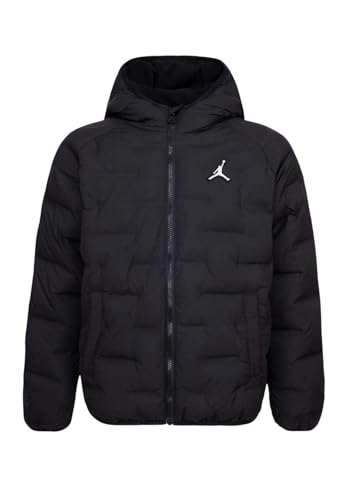 Nike Jordan Big Kids Welded Repel Synthetic Fill Puffer Jacket, Black, MEDIUM (Big KIds)