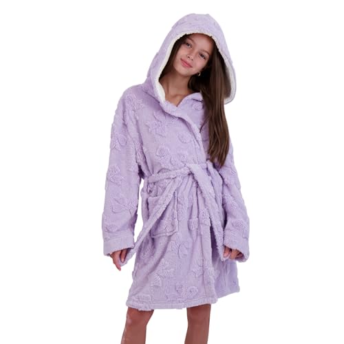 Image of US Angels Plush Robe For Girls- Plush Winter PJ Robe With Pockets, Hoodie & Belt- Ultra-Soft Bathrobe