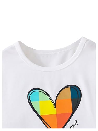 Floerns Girl's Graphic Patchwork Color Block Dress Short Sleeve Flowy Belted Midi Dress3