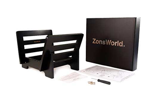 Vinyl Record Holder Storage - Display Up to 50 Albums, Fits 7” and 12” Records or LPs - Music Record Storage and Organizer - Black Bamboo