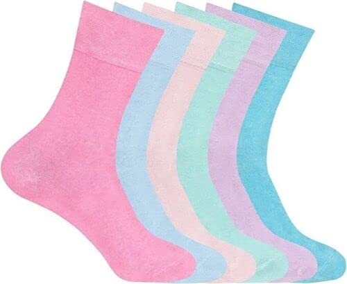 COSHAL® 6 Pairs Women's Diabetic Socks wide Honey Comb top soft cuff Ankle Soft Grip Oedema friendly Cosy feet Legs Non-Binding Circulatory SIZE (4-7)