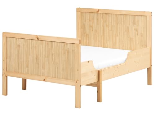 Cama Convertible Extensible para niños pequeños Madera de Pino 90 x130/160/200 cm con somier de láminas Madera Clara Montigny