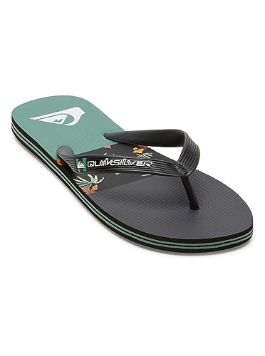 Quiksilver Molokai Stripe, Sandalia Hombre, Negro, Verde y Negro, 40 EU