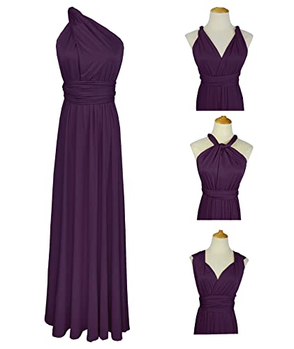 Image of Sexyshine Women's Backless Gown Dress Convertible Multi-Way Wrap Halter Cocktail Dress Bandage Bridesmaid Long Dresses