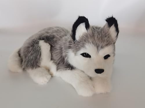PawFection Pets Husky Dog, Realistic, Lifelike Stuffed Interactive Nodding Pet Toy, Companion Pet Puppy with 100% Handcrafted Synthetic Fur