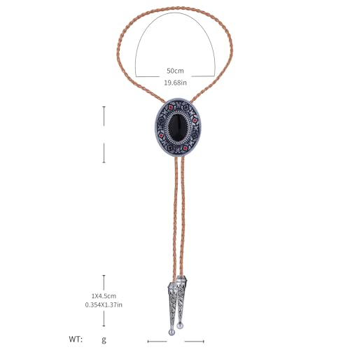 Image of Btilasif Bolo Tie Brown for Men, Scorpion Luminous Stone Cowboy Tie Western Leather Necktie Necklace for Women