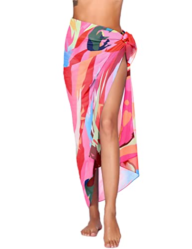 Ekouaer Women Sarong Swimsuit Coverups Chiffon Long Bikini Wraps ...